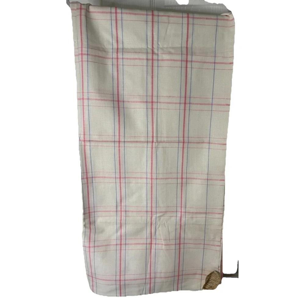 NEW VTG WhitePink Striped‎ linen tablecloth handmade Eastern Europe 84x70